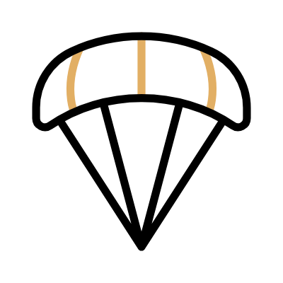 wired outline 1883 open parachute hover pinch