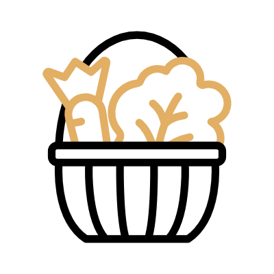 wired outline 524 basket vegetables hover pinch